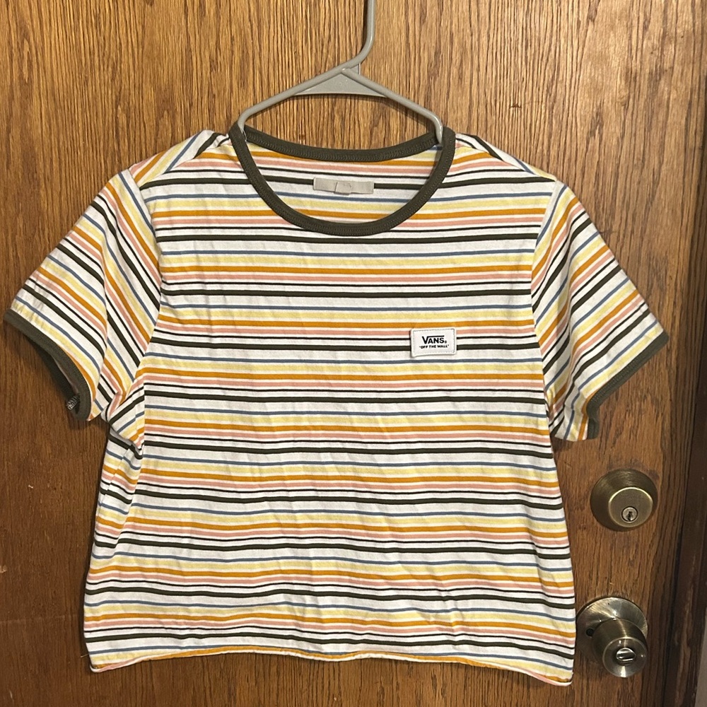 VANS striped crop top muted colors boho skater